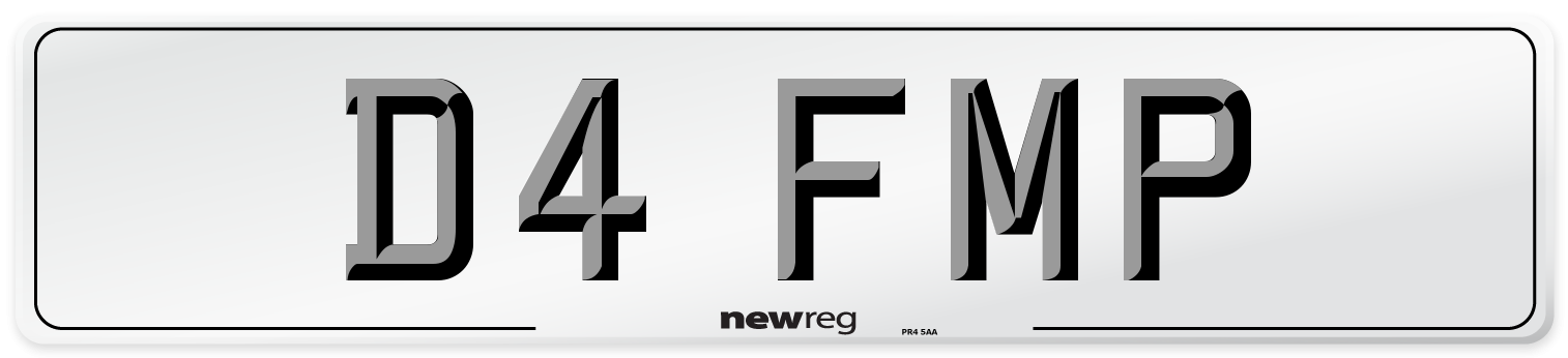 D4 FMP Number Plate from New Reg
